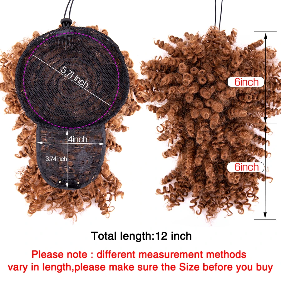Alileader Tổng Hợp Mới Xoăn Nổ Kinky Tóc Xoăn Nổ Đoạn Ngắn Trên Tóc Extentions Điều Chỉnh Tua Rua Phần Lông Dành Cho Nữ