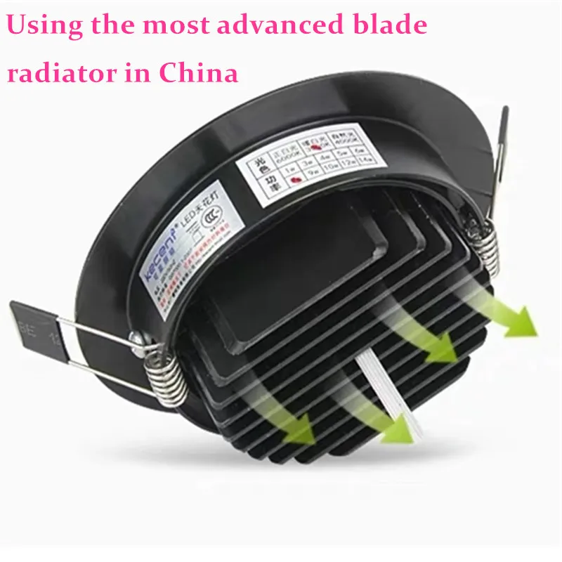 Âm Trần LED COB Đèn Ốp Trần AC85-265V 5w7w9w12w15w18w Nhôm Đèn LED Downlight Âm Trần Tròn Vòng Bảng Điều Khiển Ánh Sáng Chiếu Sáng Trong Nhà