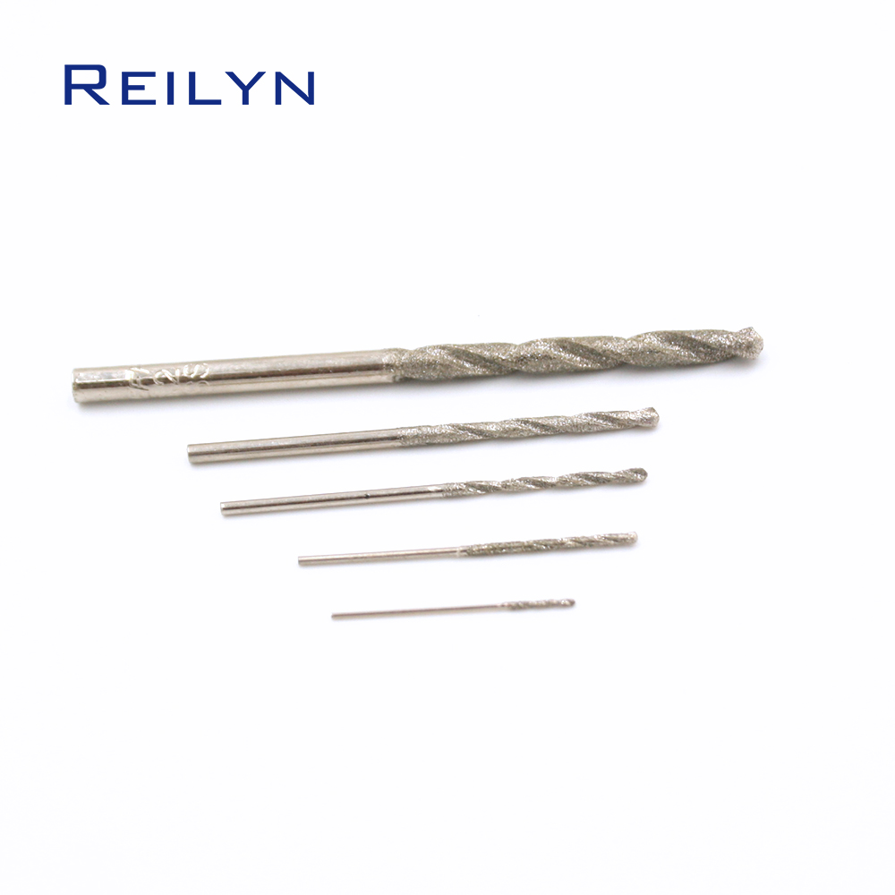 10pc 다이아몬드 트위스트 드릴 옥 유리 마노 드릴링 구멍 그라인딩 비트 그라인딩 바늘 슈퍼 하드 드릴 다이아몬드 에머리 트위스트 드릴
