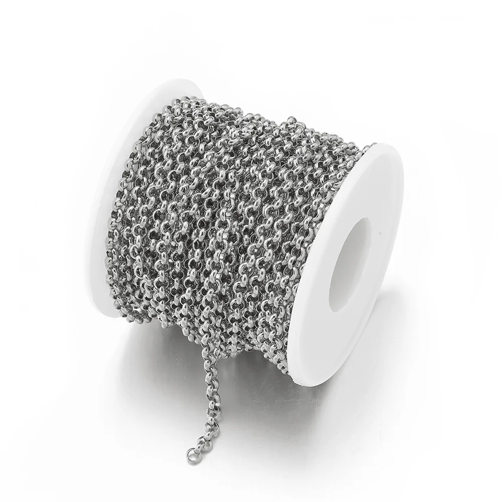 1 Đồng Hồ Thép Không Gỉ Dây Xích/2.5/3/4Mm Màu Vòng O Hình Vòng Cổ Vòng Tay Phụ Kiện tự Làm Trang Sức Làm Thành Phần