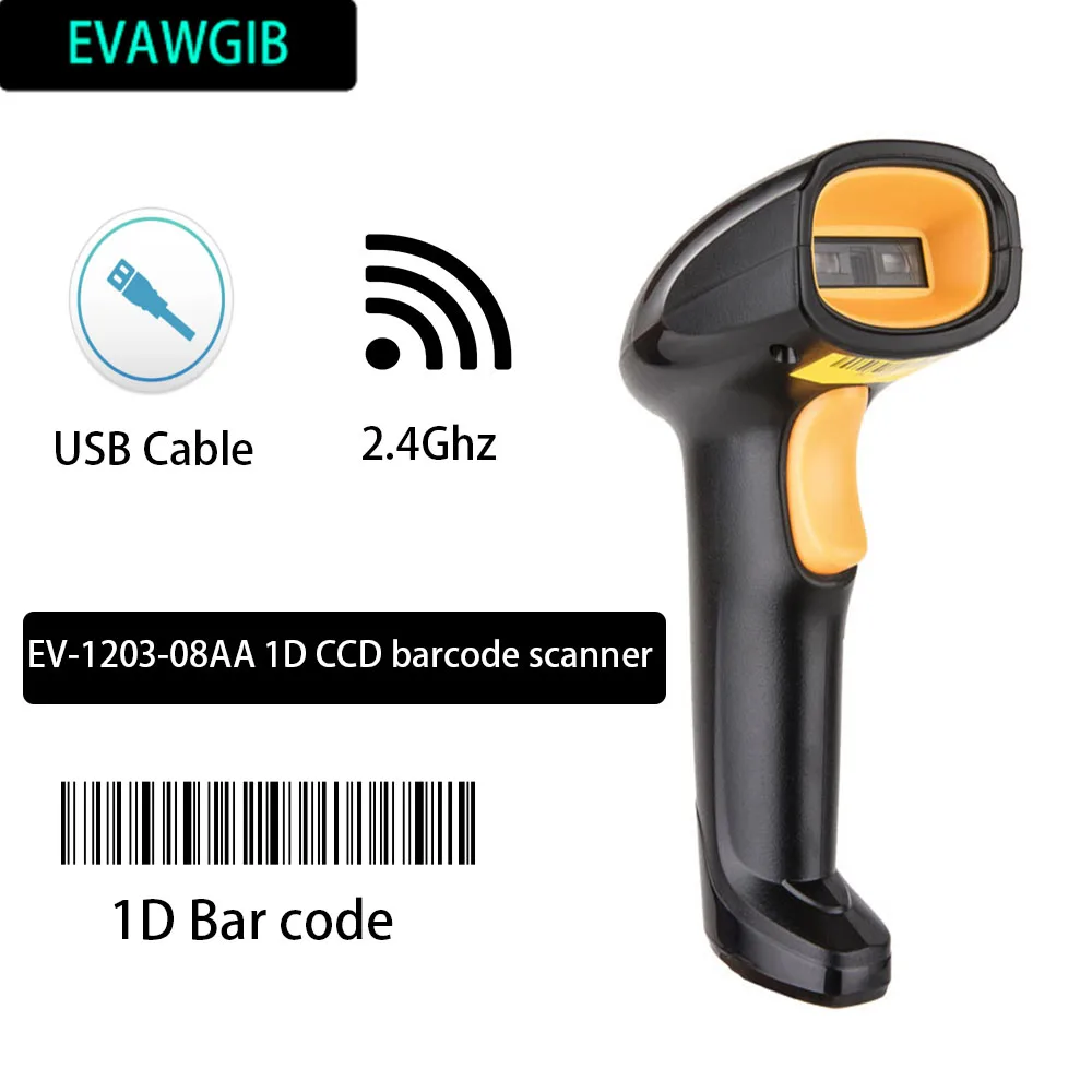 EVAWGIB EV-WJ08 беспроводной 1D сканер штрих-кода, стандартный Bluetooth 2D сканер штрих-кода, считыватель штрих-кода QR PDF417 для IOS Android IPAD