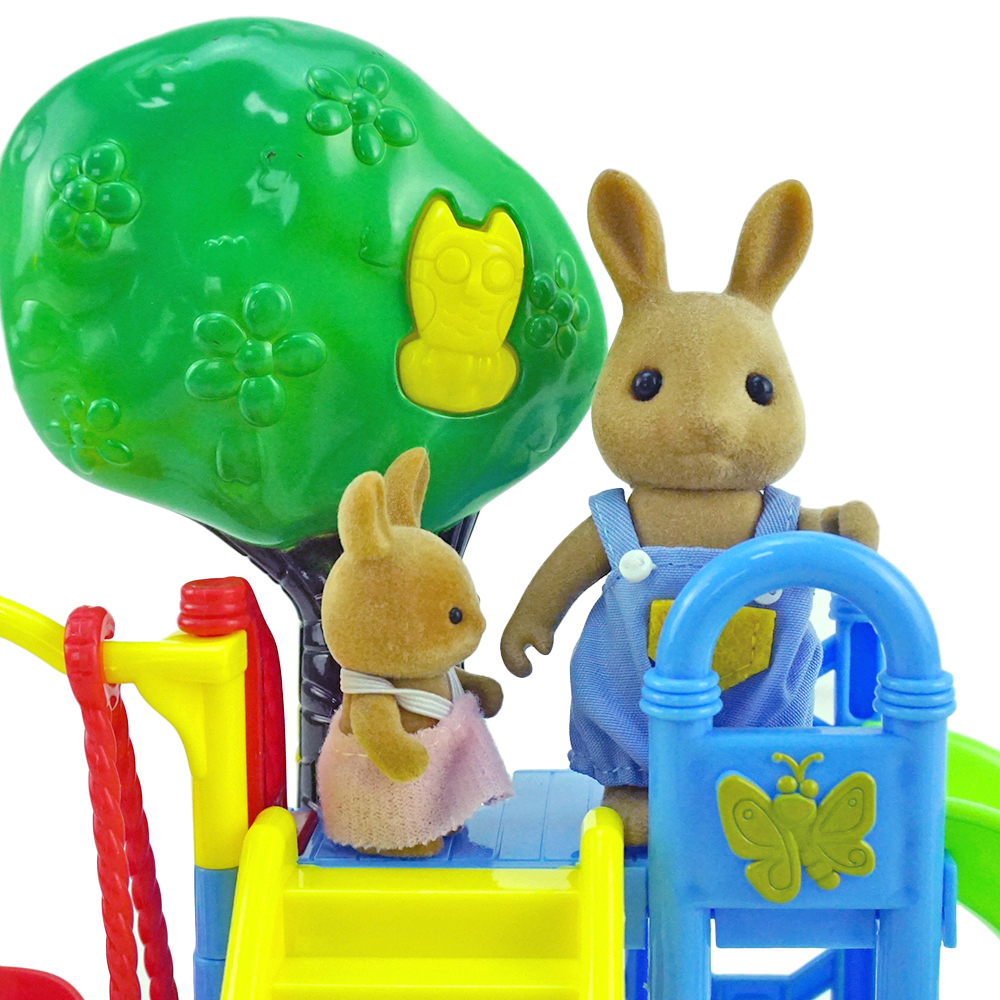 Leśny plac zabaw dla rodziny 1:12 niedźwiedź brunatny królik Panda domek dla lalek miniaturowa scena slajdów huśtawka huśtawka domek dla lalek zabawka dla dziewczynki prezent
