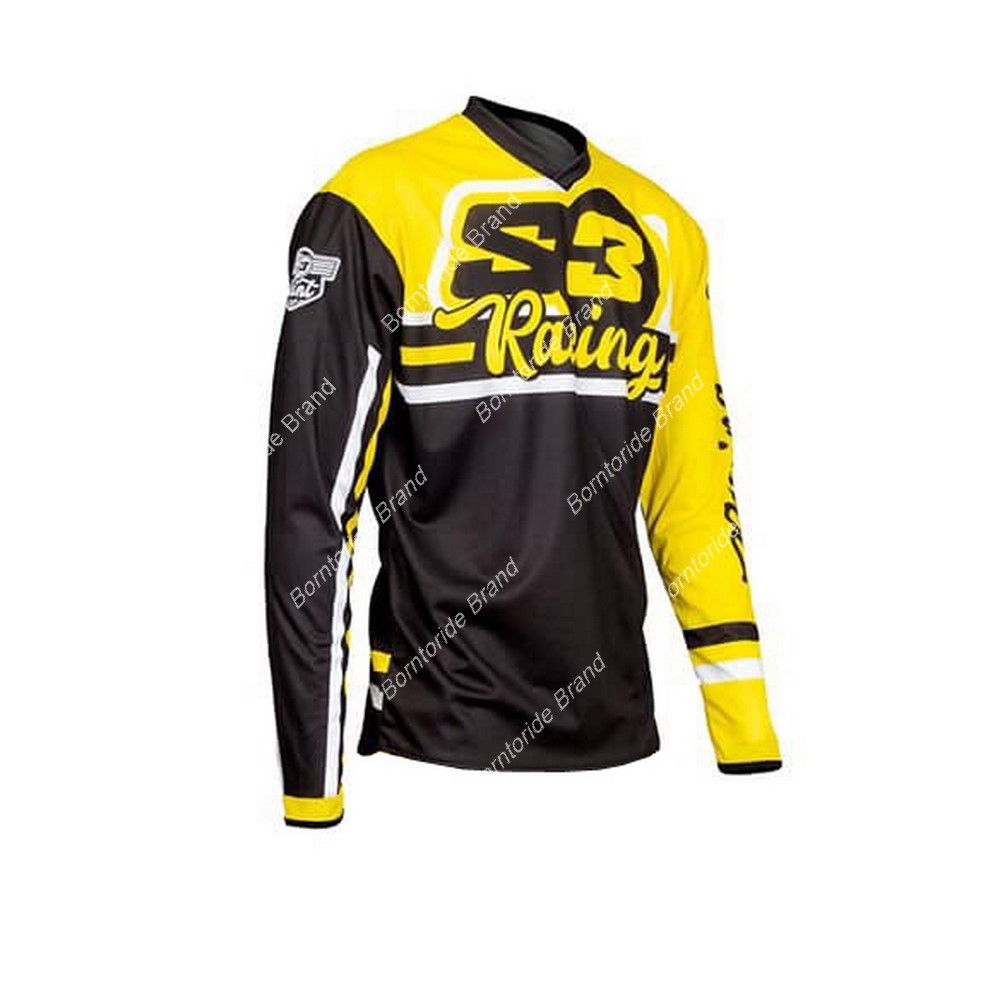 2021 S3 Racing M1 MX Motocross Offroad Mtb Bersepeda Menuruni Bukit Sepeda Gunung DH Maillot Ciclismo Hombre Jersey Kering Cepat
