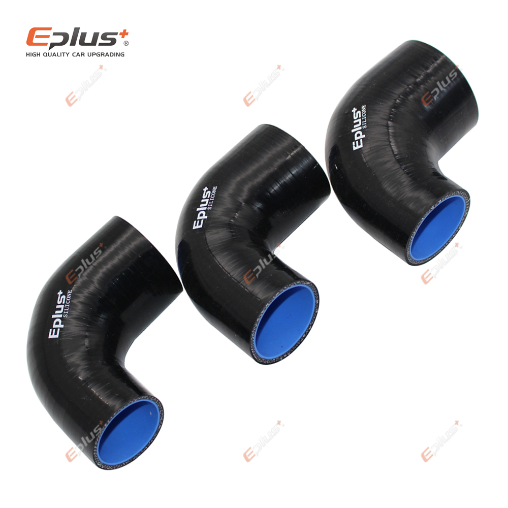 EPLUS Đa Năng Silicone Lửng Ống 90 Độ Lớn Đến Bé Cổng Kết Nối Ô Tô Intercooler Turbo Lượng Ống Nối Đen Nhiều Siz
