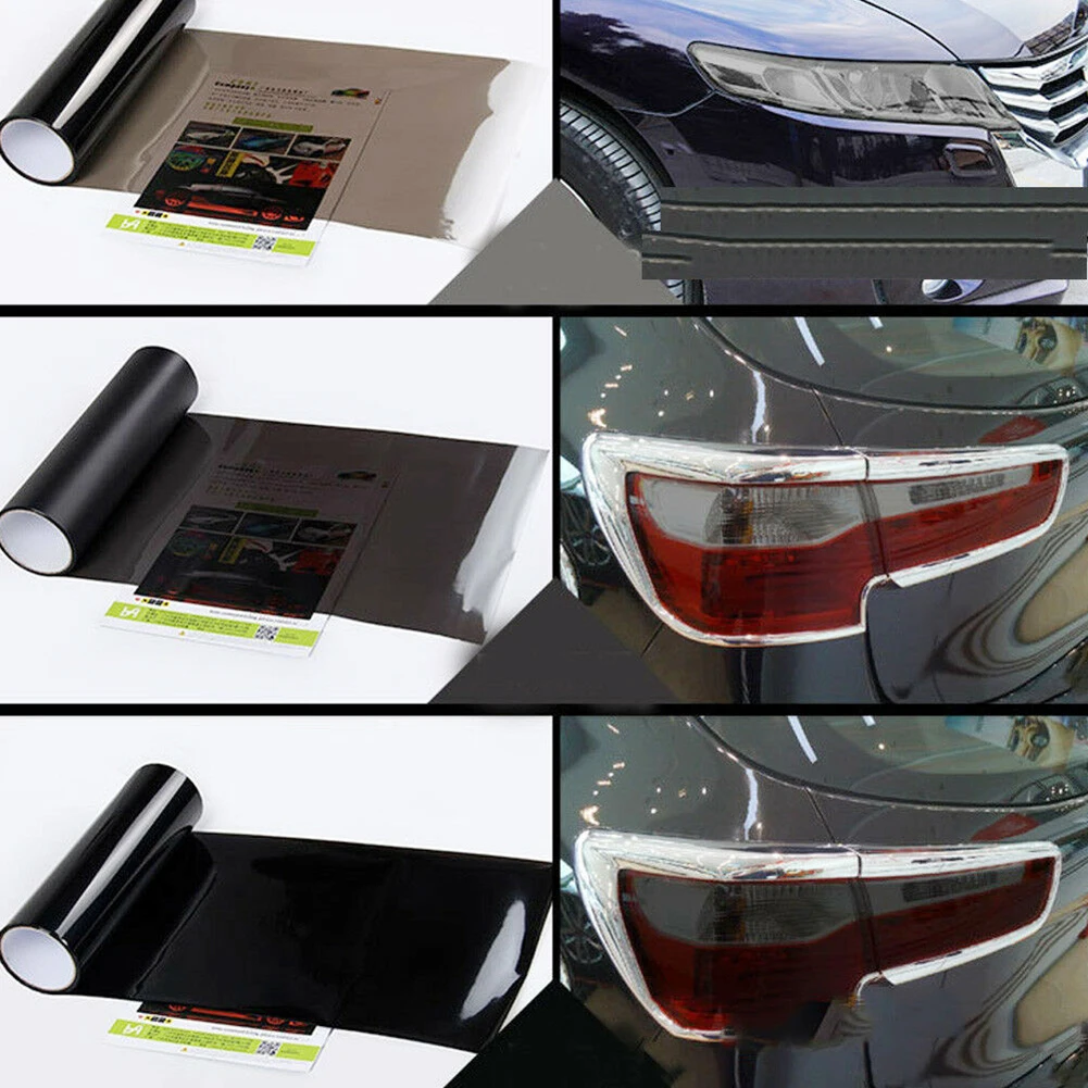1 unidad de película adhesiva para luz de coche de 30x60 cm, lámpara antiniebla autoadhesiva, tono de luz trasera, película de Color de vinilo, 3 capas autoadhesivas