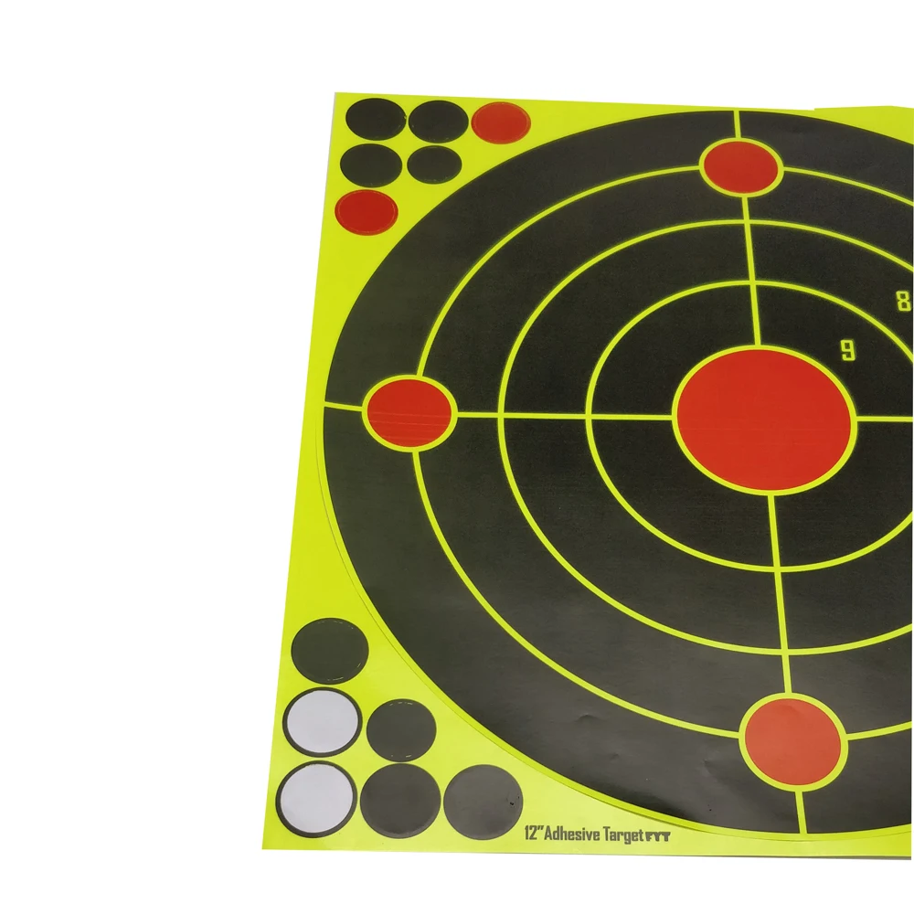 12 "X12" Tự Dính Splatter Splash & Phản Ứng (Màu Va Đập) chụp Hình Dán Các Mục Tiêu (Miền Trung Chấm Bi Đỏ + Tặng Túi Đeo Chéo) 10 Cái/gói