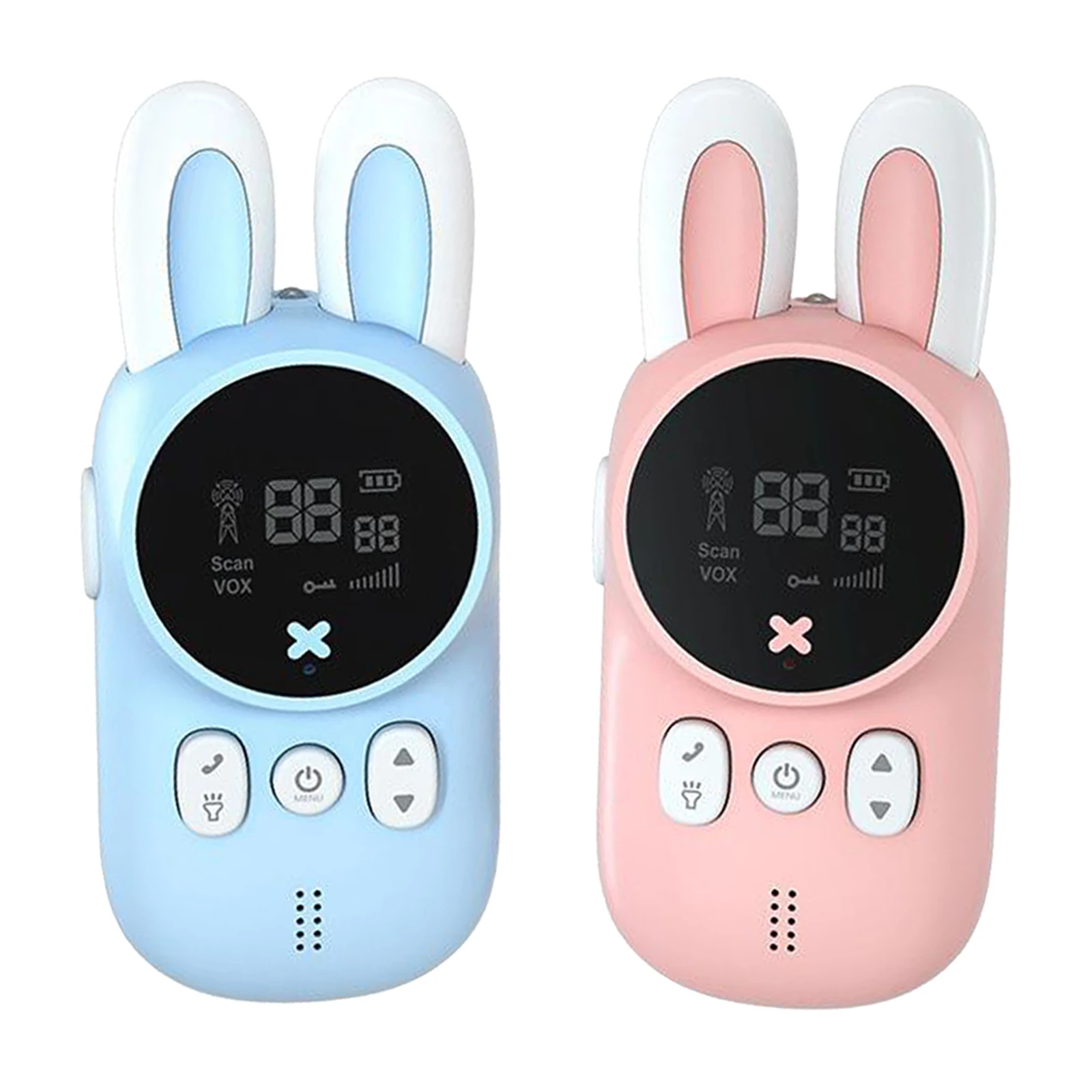 2 แพ็คเด็ก Walkie Talkie 2-Way 3KM ไร้สายชุดมินิของเล่นวิทยุมือถือ Lanyard Interphone Transceiver ของขวัญวันเกิด