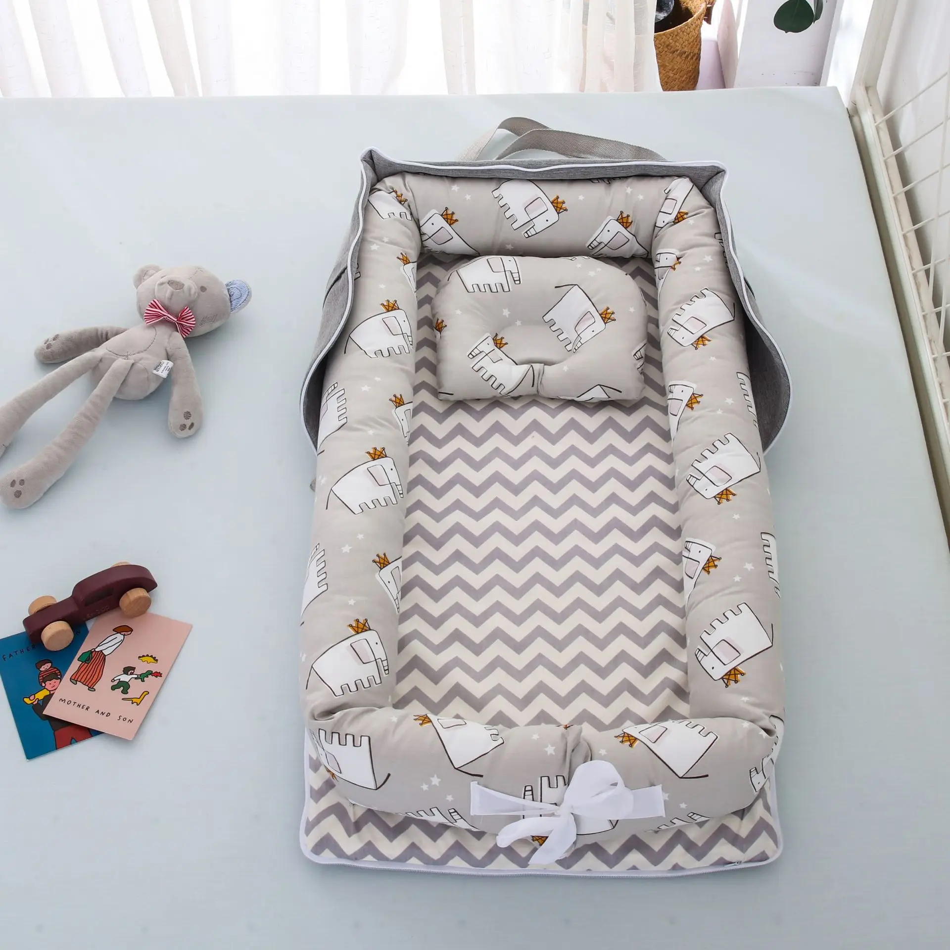 LazyChild แบบพกพาเด็ก Nest เตียงสำหรับชายหญิงเดินทางทารกผ้าฝ้าย Cradle เปลเด็กทารกแรกเกิดที่นอน
