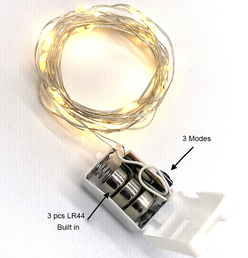 Chạy Bằng Pin Giáng Sinh Trang Trí Dây Đèn LED 3 Chế Độ Nghỉ RGB Coloful Cổ Tích Ánh Sáng Làm Dây Đồng Bình Đèn Dây