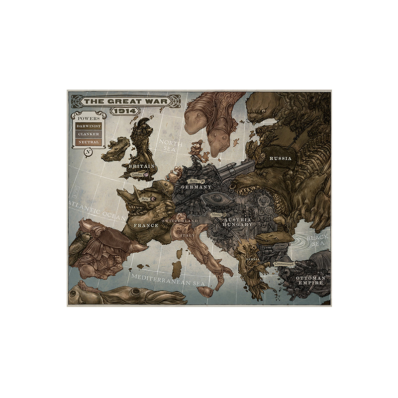Map of Europe 1914 Foldable The Great War Map Poster No-fading Wall Decorative Sticker for Office Home School Suoplies 150x100cm