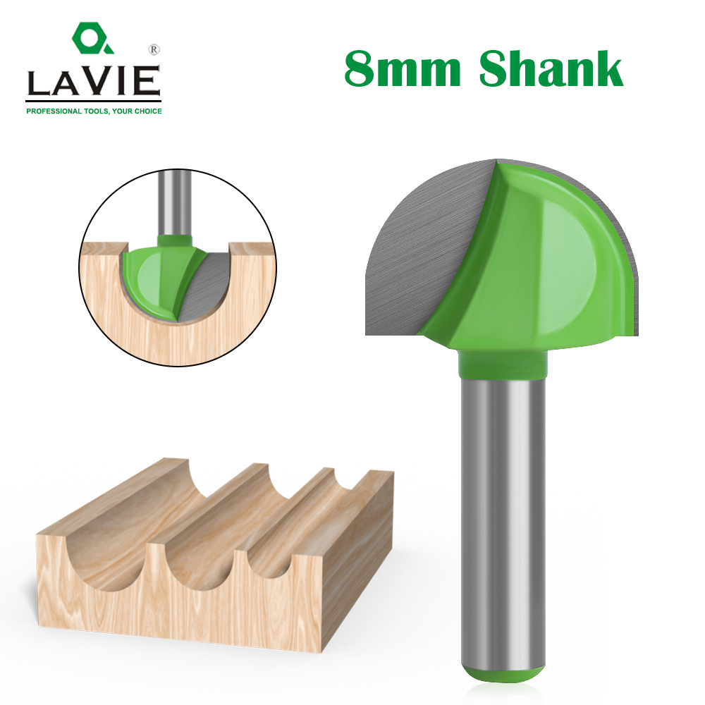 LAVIE 1 PC 8mm Shank Ball Nose End Mill รอบจมูก Cove CNC Milling Bit Radius Core กล่องคาร์ไบด์ Router บิตเครื่องมือ C08042