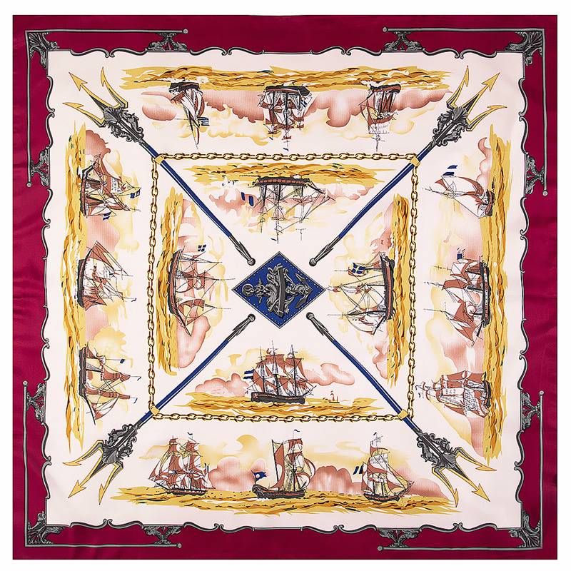 新しいヨーロッパとアメリカの古典的な新セーリングレディース高級ブランドスカーフ人間サンドバッグヒジャーブスカーフバンダナ130センチメートルラージスクエアスカーフ