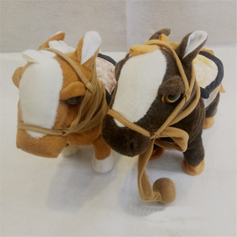 หุ่นยนต์ม้าของเล่นสายจูงควบคุมอิเล็กทรอนิกส์ Horse Plush Interactive สัตว์สัตว์เลี้ยงเดินเต้นรําเพลงของเล่นเด็กของขวัญวันเกิด