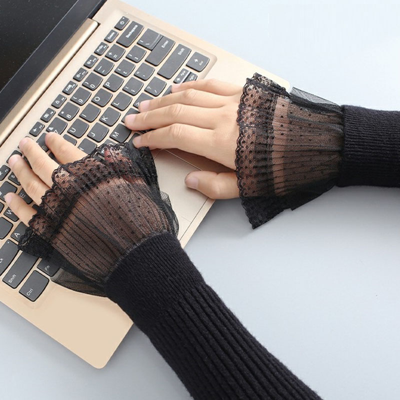 Aushöhlen Stickerei Floral Spitze Gefälschte Ärmeln Für Pullover Hochzeit Falsche Hülse Manschetten Prinzessin Handgelenk Wärmer Pullover Dekorative