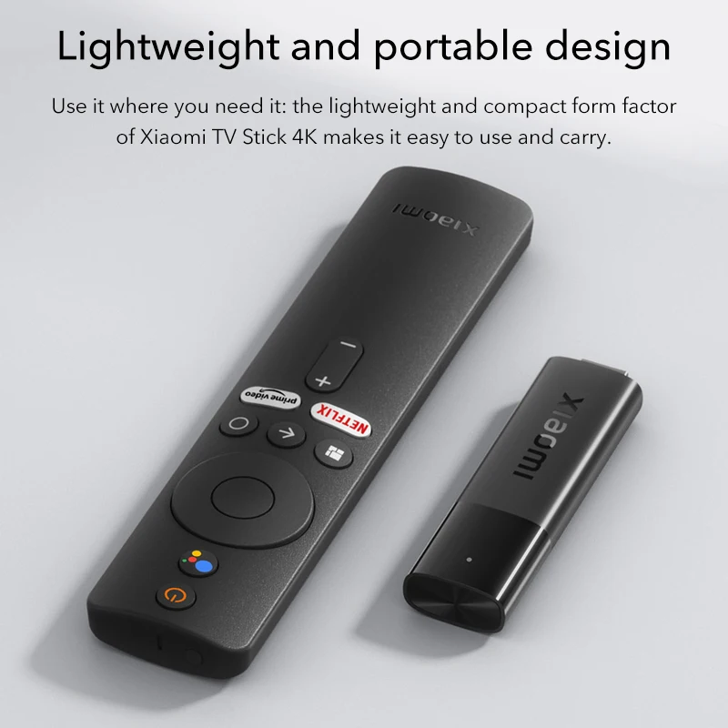 Global Version Xiaomi Mi TV Stick 4K Android TV 11 2GB RAM 8GB ROM Netflix Wifi Google Assistant Bluetooth 5.0 Smart TV Dongle