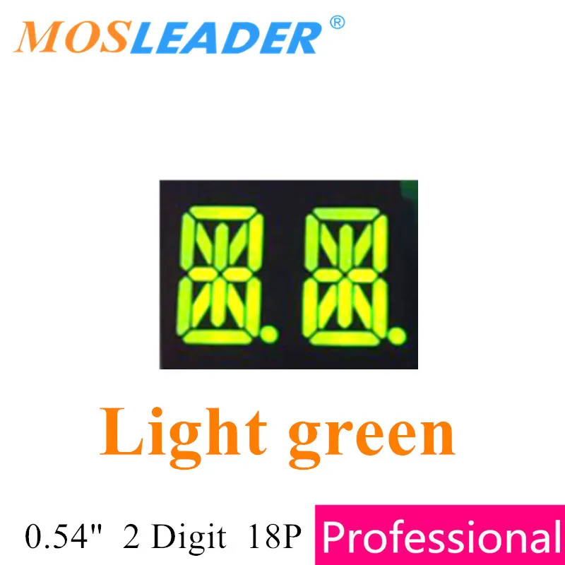 Mosleader 100 pz 0.54 "2 Cifre 18 P DIP18 14 Segmenti lettera display Mi Display A LED Rosso Giallo Verde Arancione Blu Bianco 0.54 pollici