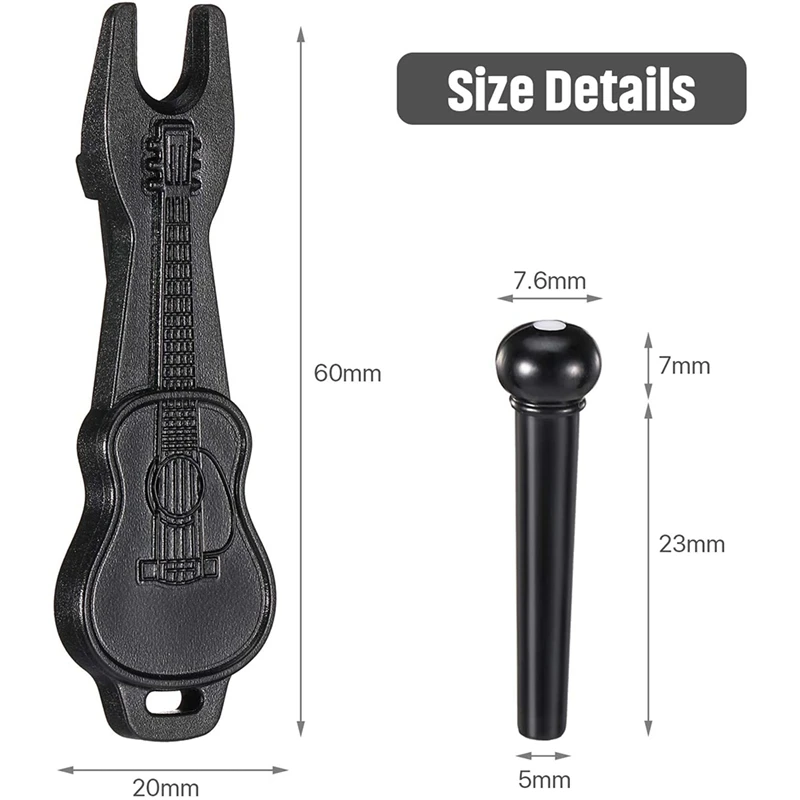 36 Miếng Acoustic Cầu Chân Chốt Màu Trắng Và Đen Với 1 Cầu Pin Kéo Tẩy Trong Đàn Guitar
