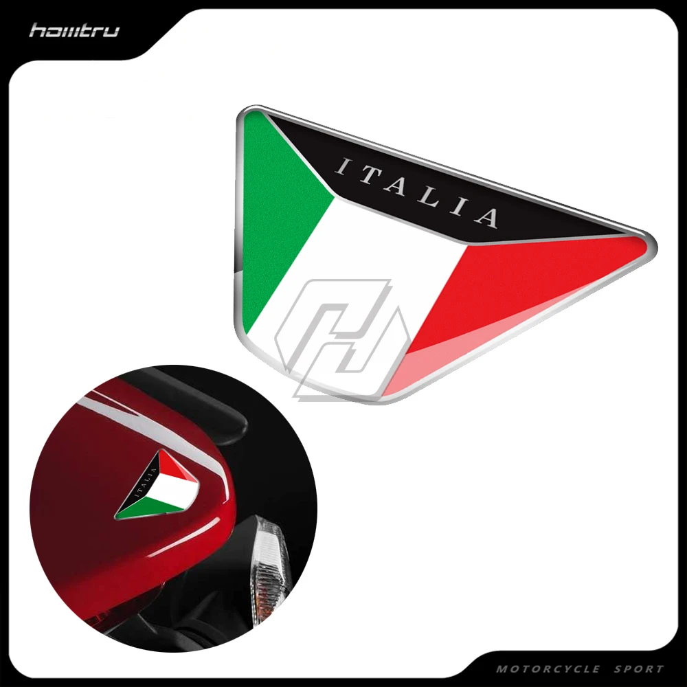 3D Nhựa Xe Máy Decal Ý Cờ Miếng Dán Kính Cường Lực Dành Cho Xe Mô Tô Ducati Triumph Xe Tay Ga Piaggio Vespa MP3 Khóa Kéo PK PX X9