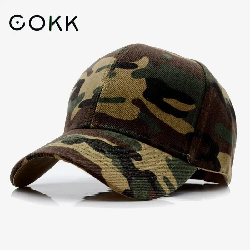 COKK Camouflage Baseball Cap Women's Men's Snapback Hip Hop Cap Camo Hats For Women Men Army Cap Female Gorras Bone Male Cheap