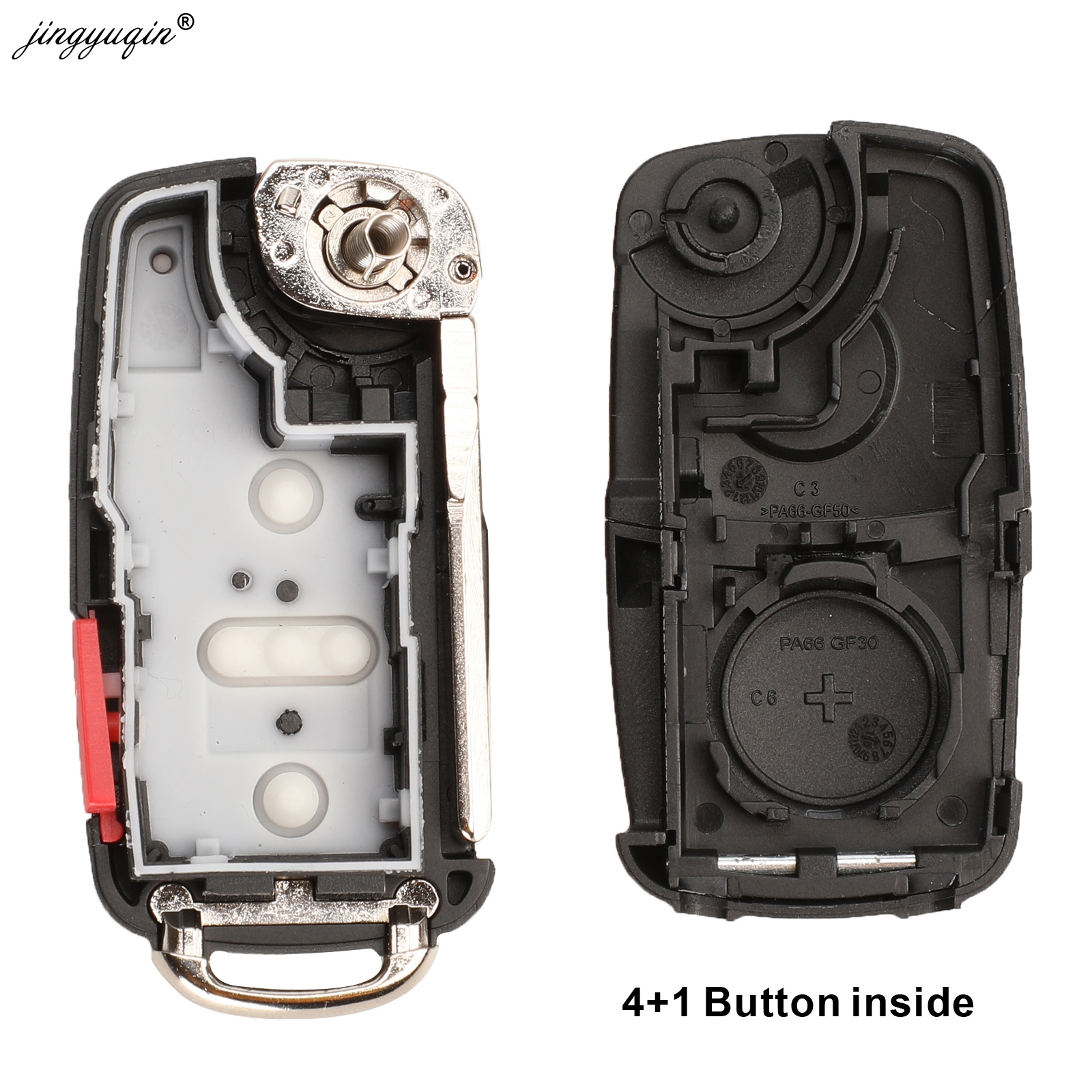 jingyuqin 20pcs/lot Flip Key Case For New VW Transporter Polo GOLF 202AD 202H Folding Remote key Shell Fob 2/3/4 Button