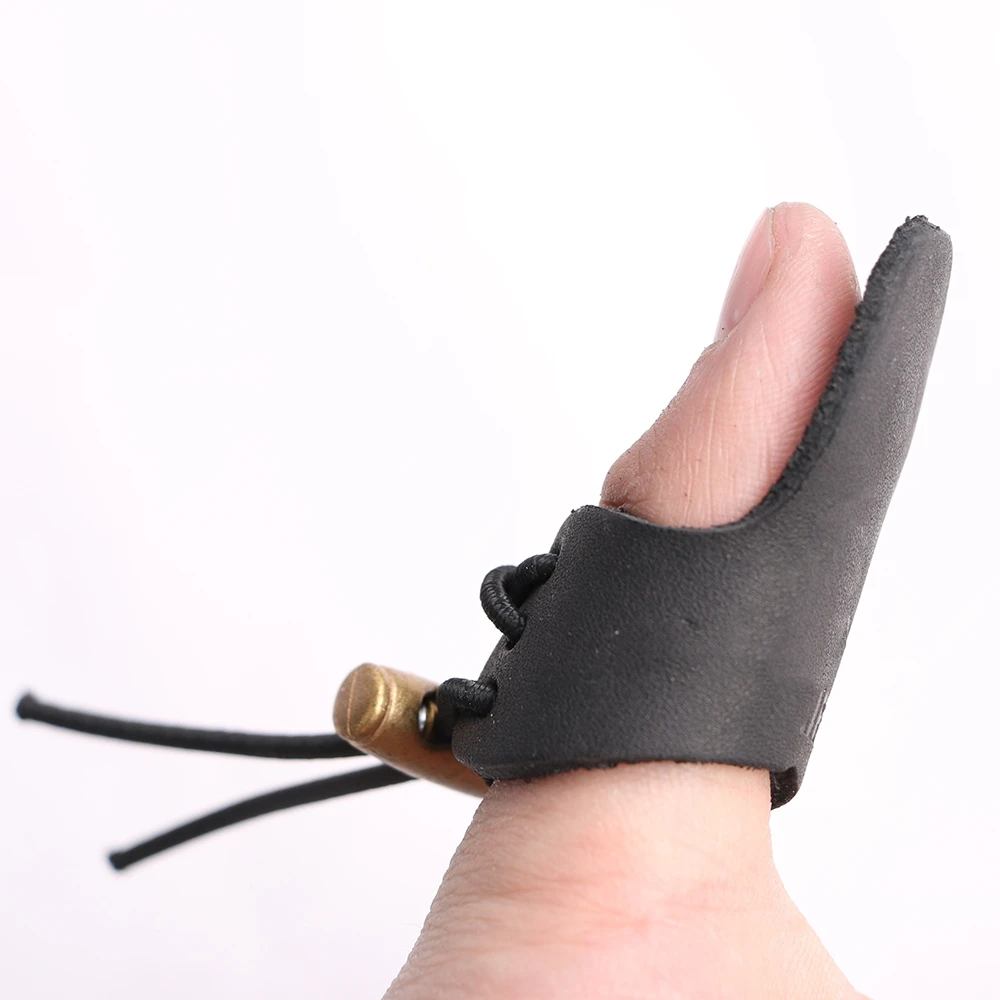 Finger Tip Protector Adjustable Hunting Imitation Cowhide Thumb Finger Guard Archery Pull Arrow Broadheads Shooting Glove