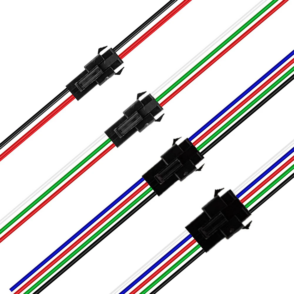 Conector JST macho y hembra, 5-100 pares, 2 pines/3 pines/4 pines/5 pines para tira de LED 5050/3528 WS2812B/WS2811 WS2813/WS2815 SK6812