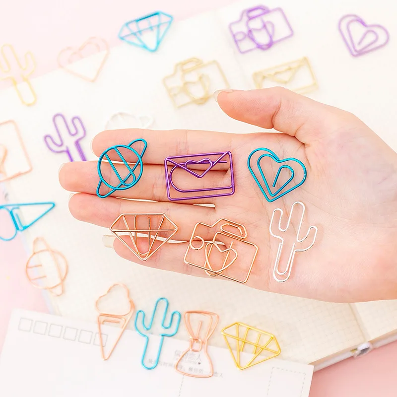 10 Cái/gói Dễ Thương Xương Rồng Ngôi Sao Làm Kem Mini Kẹp Giấy Kawaii Đồ Văn Phòng Phẩm Kim Loại Trong Suốt Chất Kết Dính Kẹp Ảnh Vé Hương Thư
