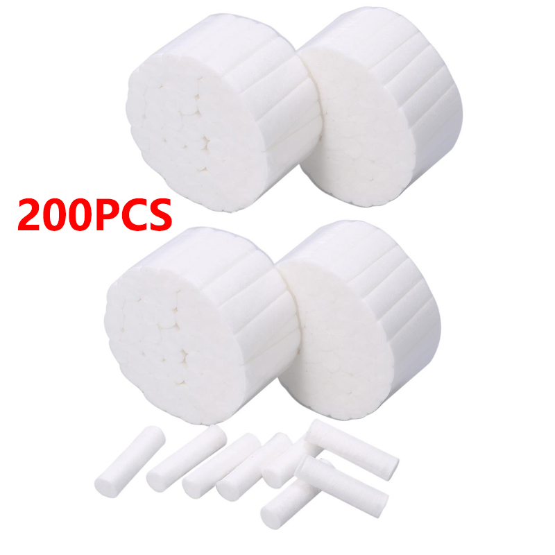 200 uds/4 bolsas 100% rollo de algodón Dental material de dentista producto para blanquear los dientes rollos de algodón quirúrgico de alta absorción