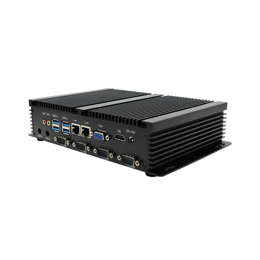 Yohirs Industrial Fanless Mini Computer Intel Core i5 3317U Celeron 1037U 2xRJ45 Lan 4xRS232 COM 8USB Rugged Micro PC Win7 XP OS