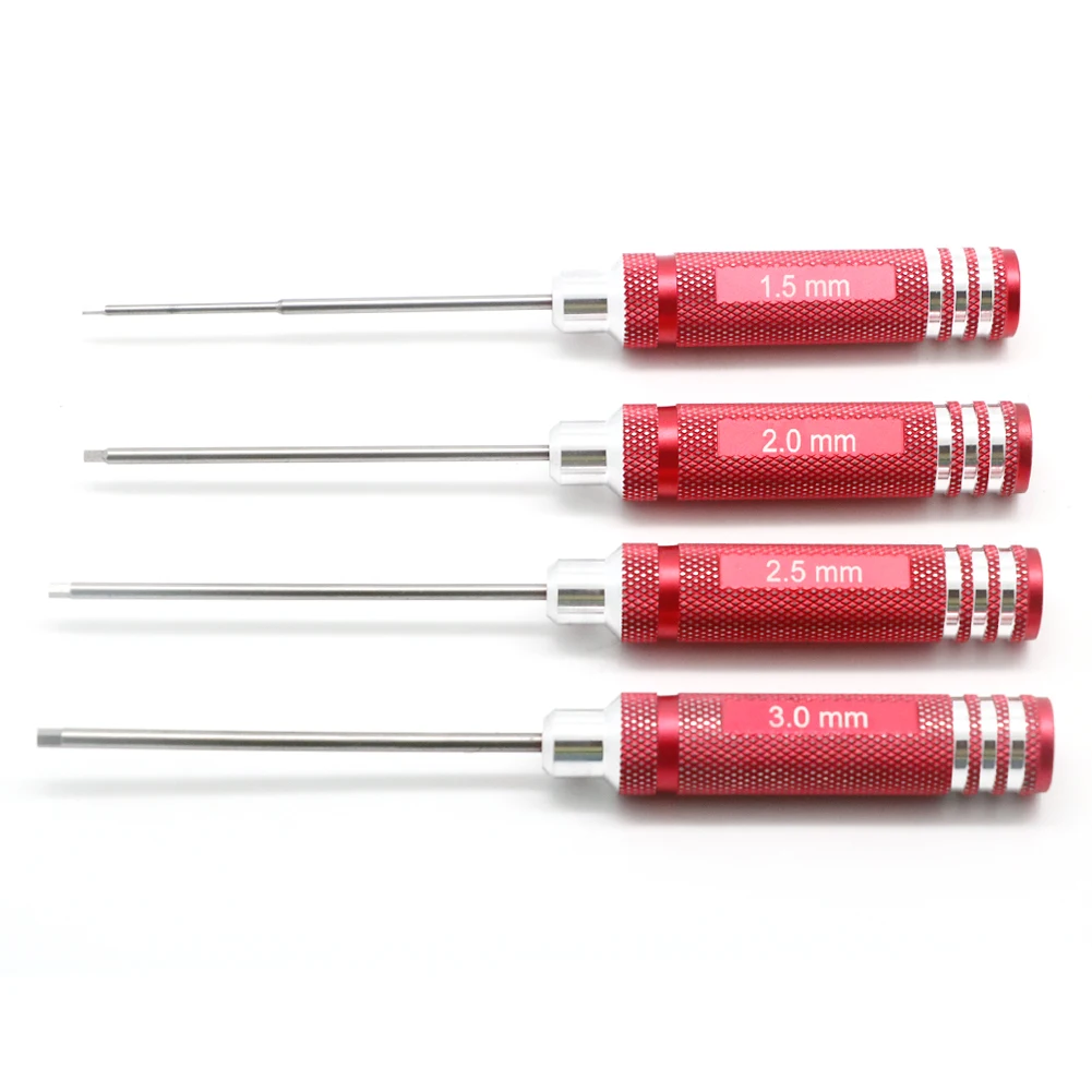 RC Tools 4-teiliges Sechskantschraubendreher-Set, Titanbeschichtung, gehärtet, 1,5 2,0 2,5 3,0 mm Schraubendreher für Hubschrauberspielzeug