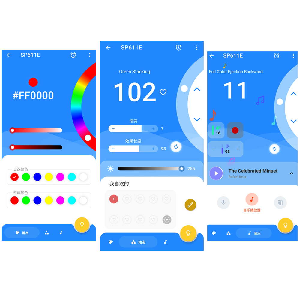 LED-Controller SP611E Bluetooth-Musik-App Ifor WS2811WS2812 Adressierbarer LED-Lichtstreifen IR38 KeysDC5V-24V