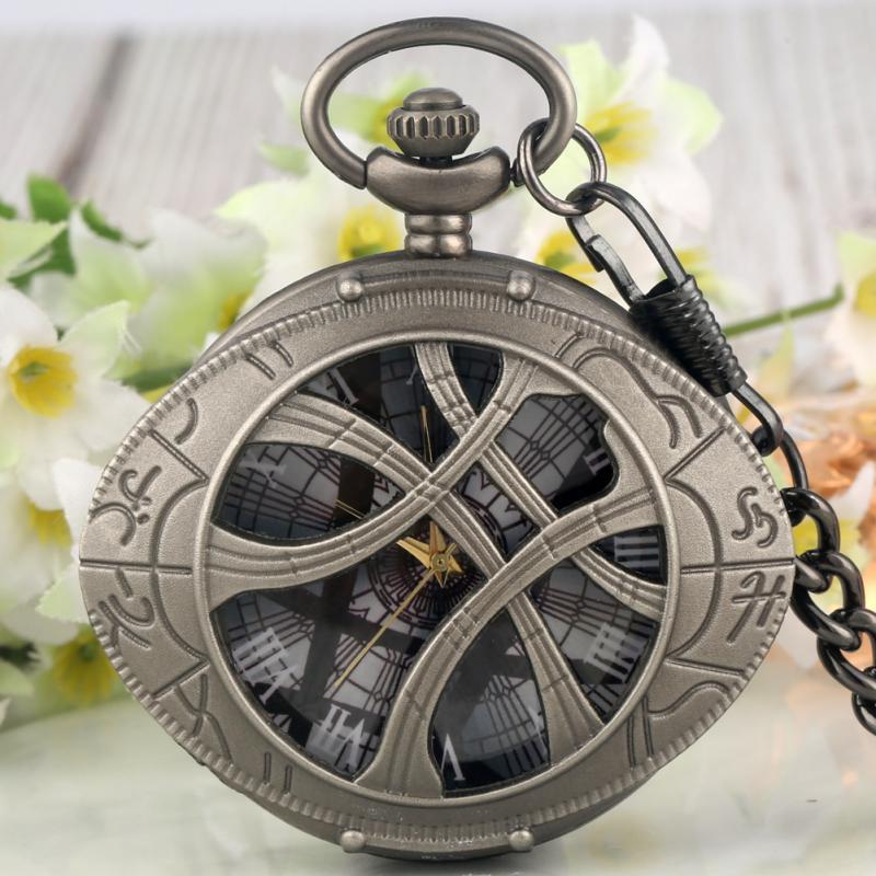 Marvel Bác Sĩ Lạ Retro Hình Bầu Dục Rỗng Mắt Của Agamotto Thạch Anh Đồng Hồ Bỏ Túi Đồng Áo Len Dây Chuyền Cổ Vòng Cổ Đồng Hồ Dành Cho Nam