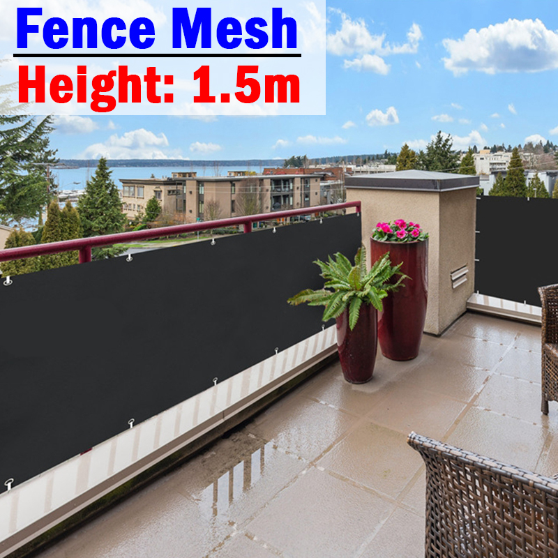 Tinggi 1.5M Pagar Jaring HDPE Layar Privasi Perlindungan Angin Pagar Balkon Jaring Privasi Anti-UV Taman Tanaman Sukulen Jaring Kerai