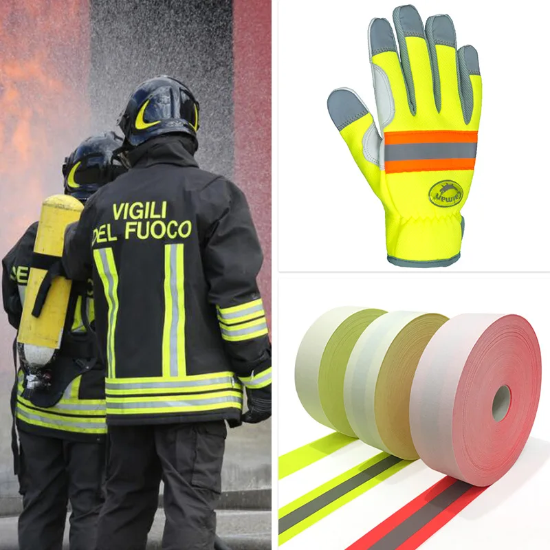 5Cm Flam Chống Dải Phản Quang Sáng Bạc Chống Cháy Vải Huỳnh Quang May Cho Lính Cứu Hỏa Của Quần Áo
