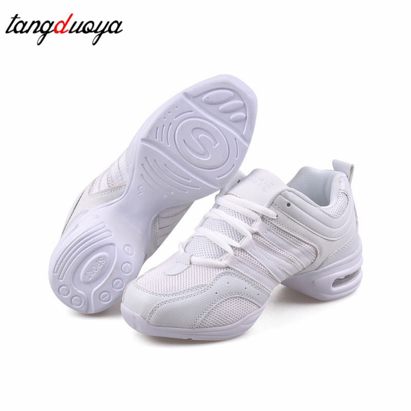 Zapatos de baile con función deportiva, zapatos de baile modernos de Jazz, suela exterior blanda, zapatos de baile con respiración, zapatillas de deporte para mujer, zapatos de práctica