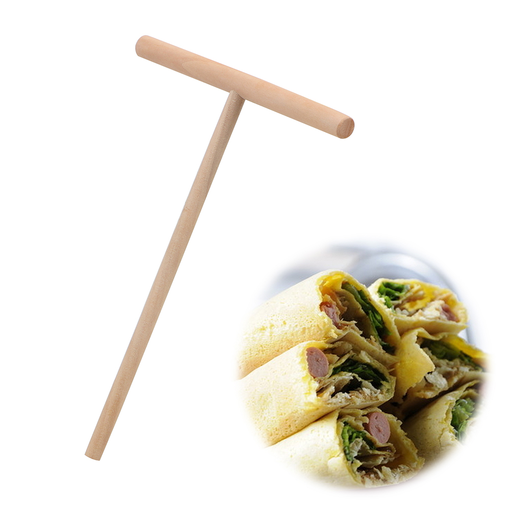 Pancake Tool Wooden Chinese Specialty Crepe Maker Pancake Batter Spreader Stick Home Kitchen Tools