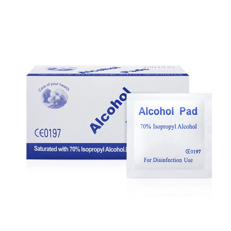Almohadilla de intercambio de Alcohol al 100, toallita húmeda para limpieza antiséptica de la piel, cuidado de joyería, limpieza de teléfono móvil, 70% Uds./lote
