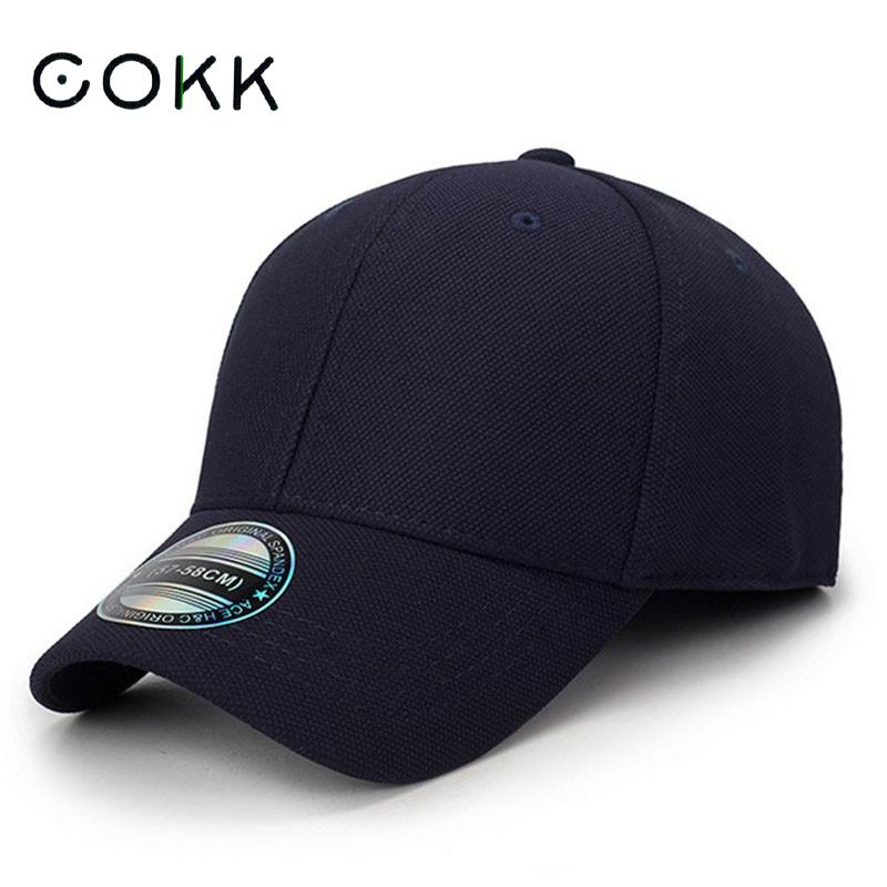 COKK Baseball Cap Heren Snapback Hoeden Voorzien Gesloten Volledige Cap Dames Gorras Bone Mannelijke Trucker Hoed Pet Outdoor Zwart