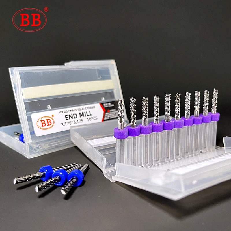 BB 超硬コーンエンドミルカッタータングステン歯彫刻 CNC マシンプロビット 3.175 4 6 ミリメートル PCB ベークライトプレート木材プラスチック