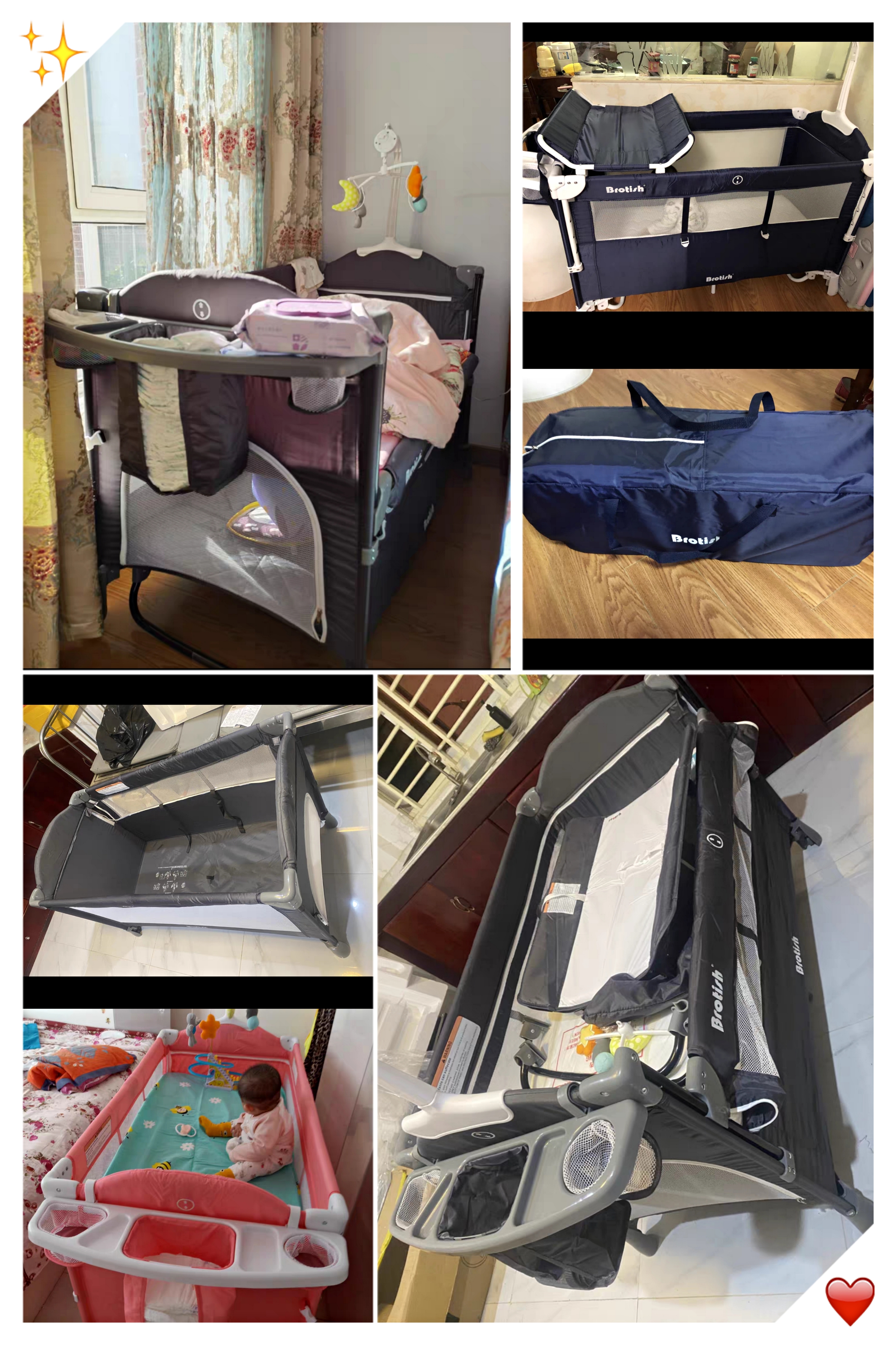 เปลเด็กพับได้สําหรับ 0-6 ปีเด็กทารกเตียงผู้ปกครองข้างเตียงเด็ก Multifunctional Cradle ผ้าอ้อมตารางเปลสําหรับ bebe