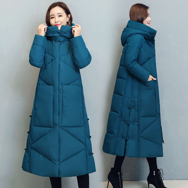 Inverno longo casaco feminino 2024 moda novo engrossar algodão acolchoado quente neve outerwear solto feminino à prova de vento com capuz jaqueta parkas