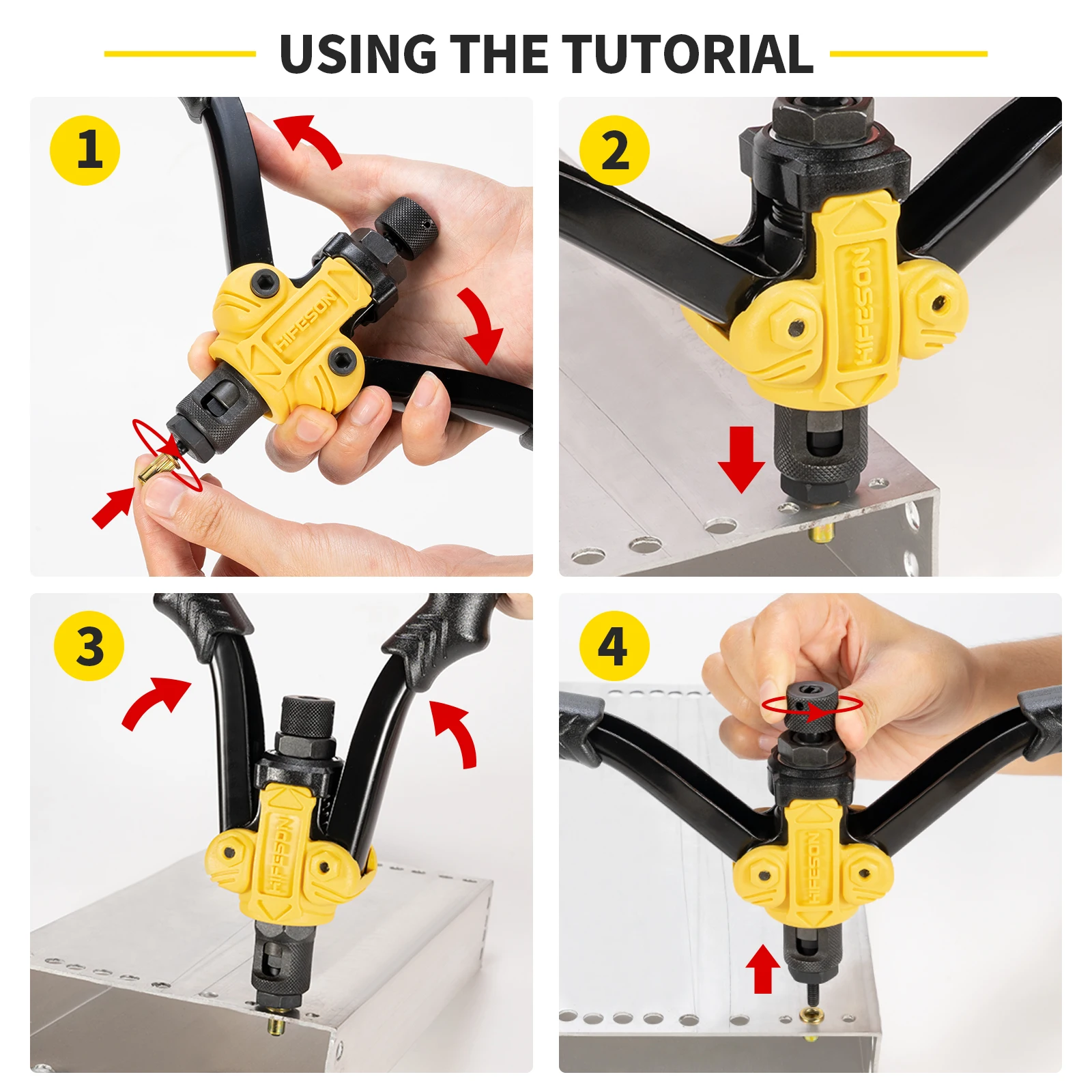 Hand Rivet Nut Gun Insert threaded Mandrels Manual Riveters Nut Gun for Riveting Rivnut Tool M3 M4 M5 M6 M8 M10 M12 Nuts Toolbox
