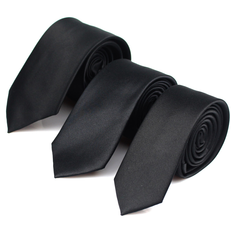 Corbatas de cuello negras para hombres y mujeres, trajes casuales, corbata sólida, corbatas delgadas para hombres, corbatas de negocios para bodas