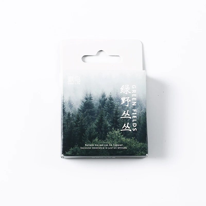 46 Cái/hộp Rừng Xanh Series Dán Thẩm Mỹ Dán Nhật Ký Người Lập Kế Hoạch Trang Trí Di Động Dán Thêu Sò Thủ Công Miếng Dán