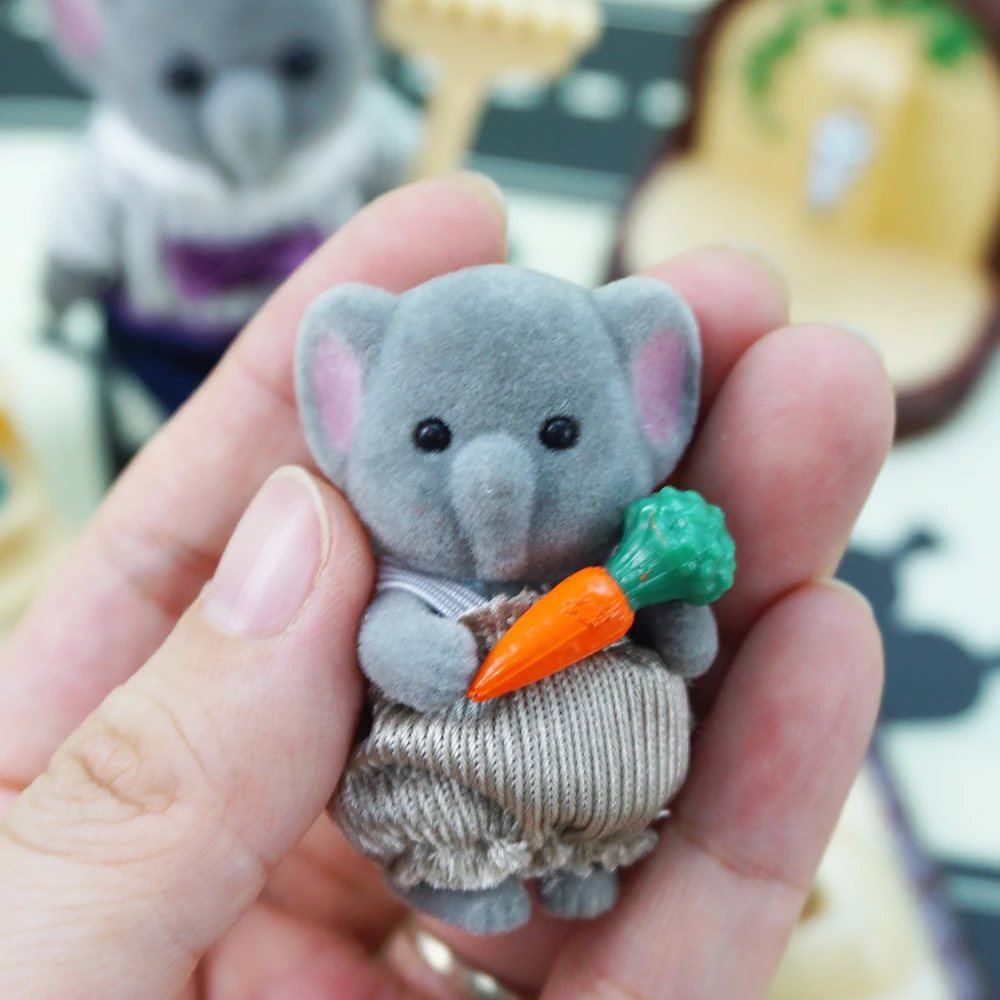 시뮬레이션 숲 순록 가족 인형 인형 집 피규어 가구 세트 DIY Playset 놀이 집 소녀 장난감 액세서리 크리스마스 선물