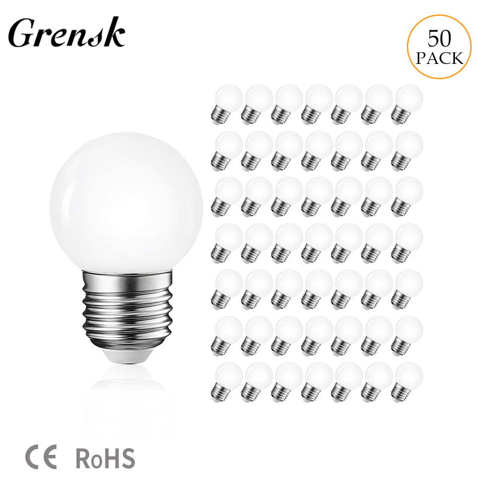 Grensk Led-lampe Kunststoff Milchig Globus PC G45 SMD Weiß E27 220V String Licht Ampulle 1W 2W 3W Garten Party Günstige Ball Lampen