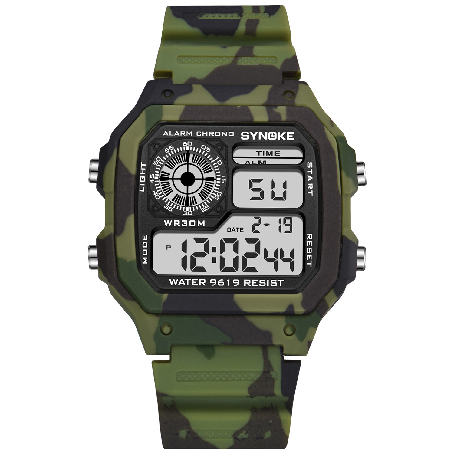 SYNOKE กีฬานาฬิกาเด็กทหารกันน้ํา Luminous Multifunction Camouflage นักเรียนนาฬิกาข้อมือนาฬิกาเด็ก Relogio