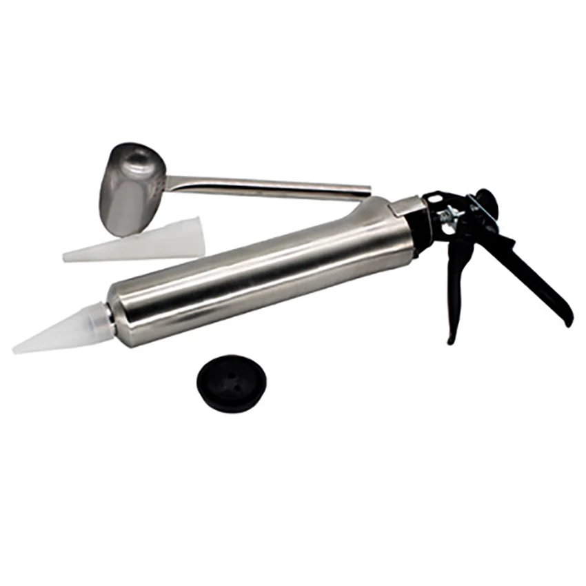 Pistola apuntadora de mortero, herramienta aplicadora de rociador para cemento, pistola para calafateo, junta de jeringa de mortero, 2 boquillas