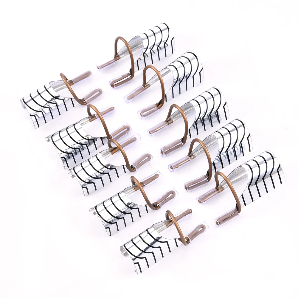 Paletas de extensión de uñas de aluminio reutilizables, formas de puntas, pegatina de extensión para decoración de uñas, guía de forma, plantilla, herramientas de manicura, 10 Uds.