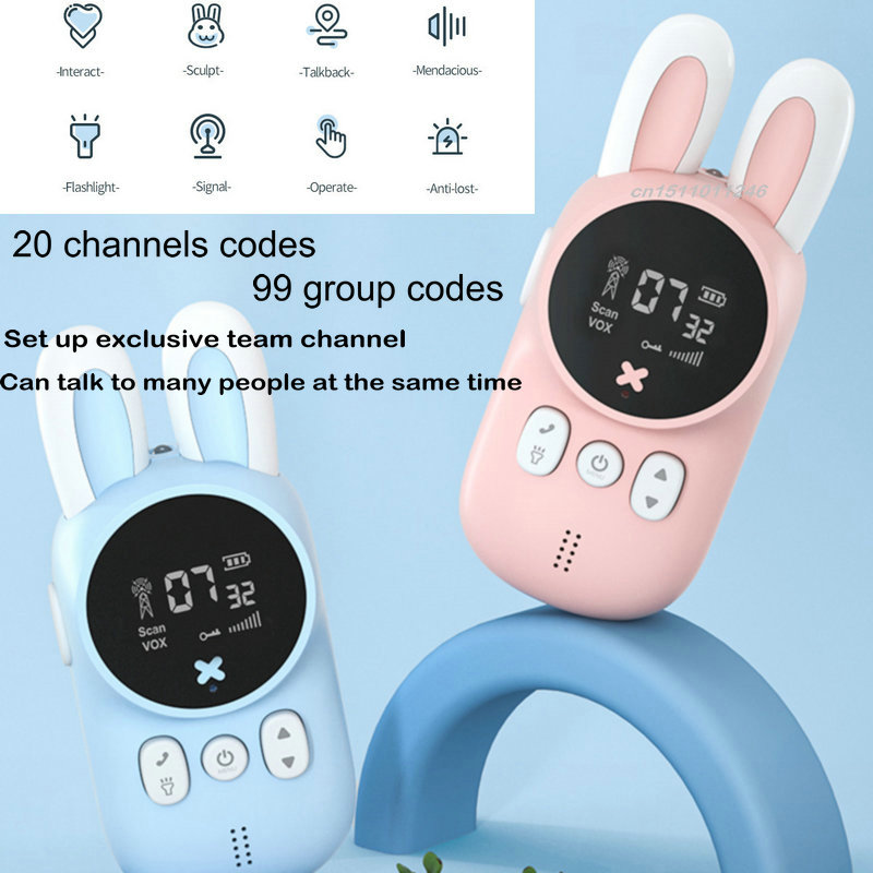 Walkie Talkie de 2 piezas para niños, receptor de Radio, regalo de cumpleaños, juguetes para niños y niñas